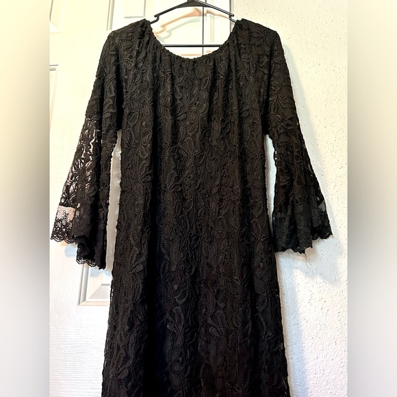 L&B Black Lace Western Style Dress Size S/M - Picture 14 of 16
